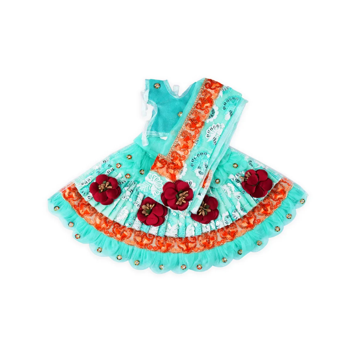Radha Krishna Dress Set - 7 Inches | Krishna Dress Set/ Radha Dress Set for Deity - Image 4