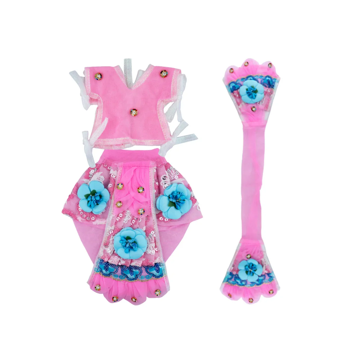 Radha Krishna Dress Set - 7 Inches | Krishna Dress Set/ Radha Dress Set for Deity - Image 7