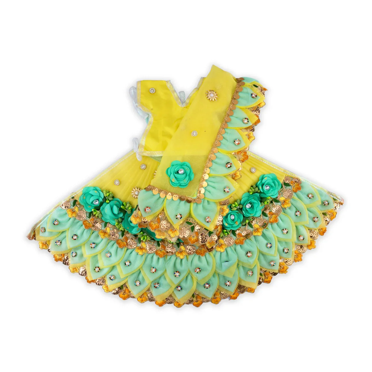 Radha Krishna Dress Set - 9 Inches | Krishna Dress Set/ Radha Dress Set for Deity - Image 8