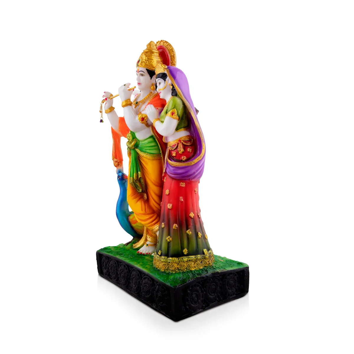 Radha Krishna Idol - 16.5 x 9 Inches | Radha Krishna Murti/ Radha Krishna Statue for Pooja - Image 3
