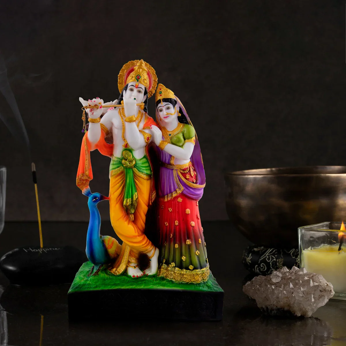 Radha Krishna Idol - 16.5 x 9 Inches | Radha Krishna Murti/ Radha Krishna Statue for Pooja - Image 6