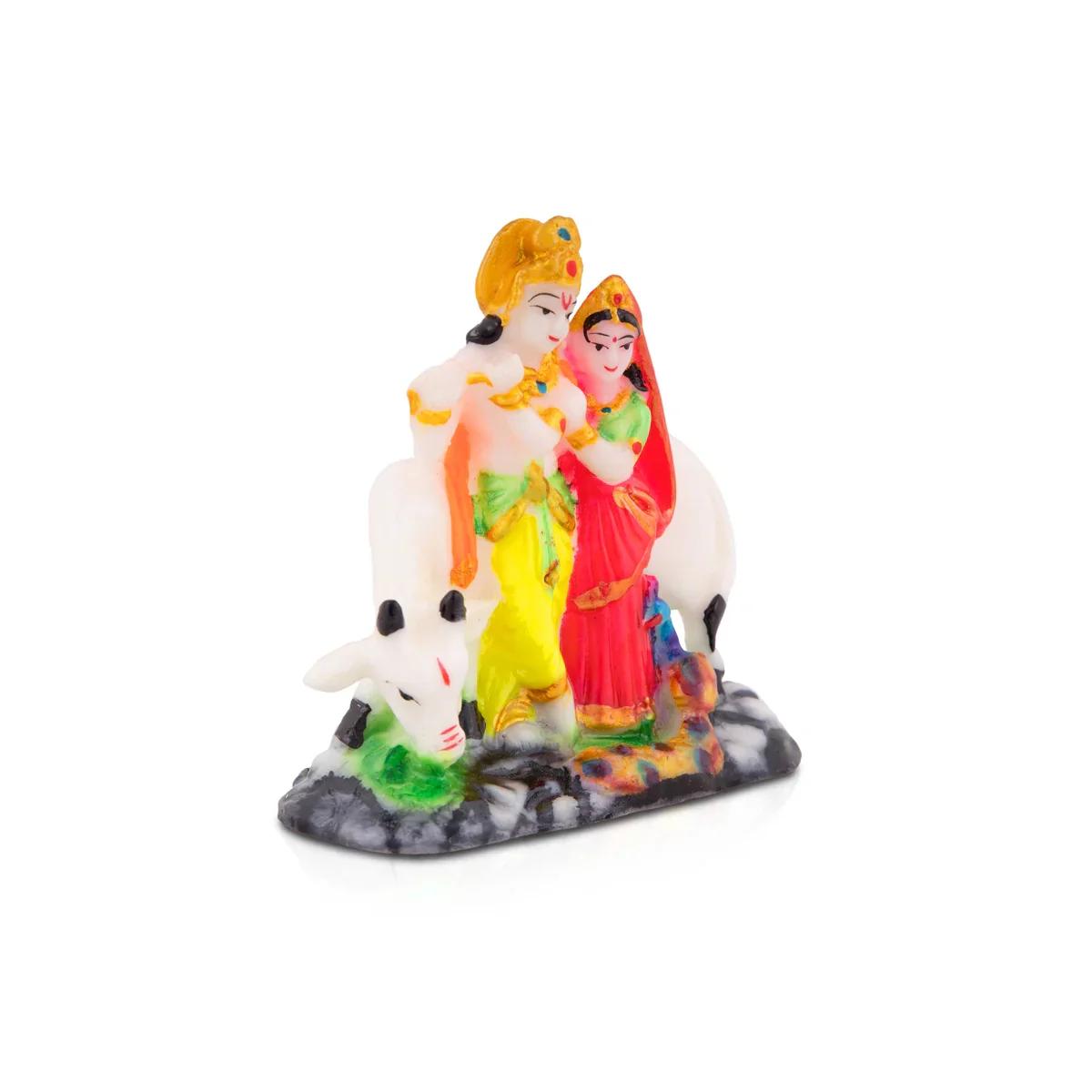 Radha Krishna Idol - 4 x 3.75 Inches | Radha Krishna Murti/ Radha Krishna Statue for Pooja - Image 2