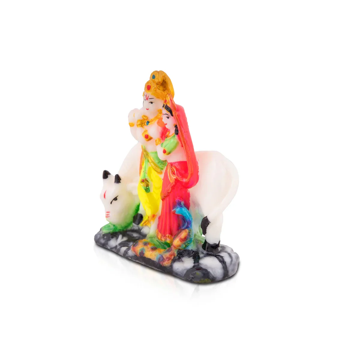 Radha Krishna Idol - 4 x 3.75 Inches | Radha Krishna Murti/ Radha Krishna Statue for Pooja - Image 3
