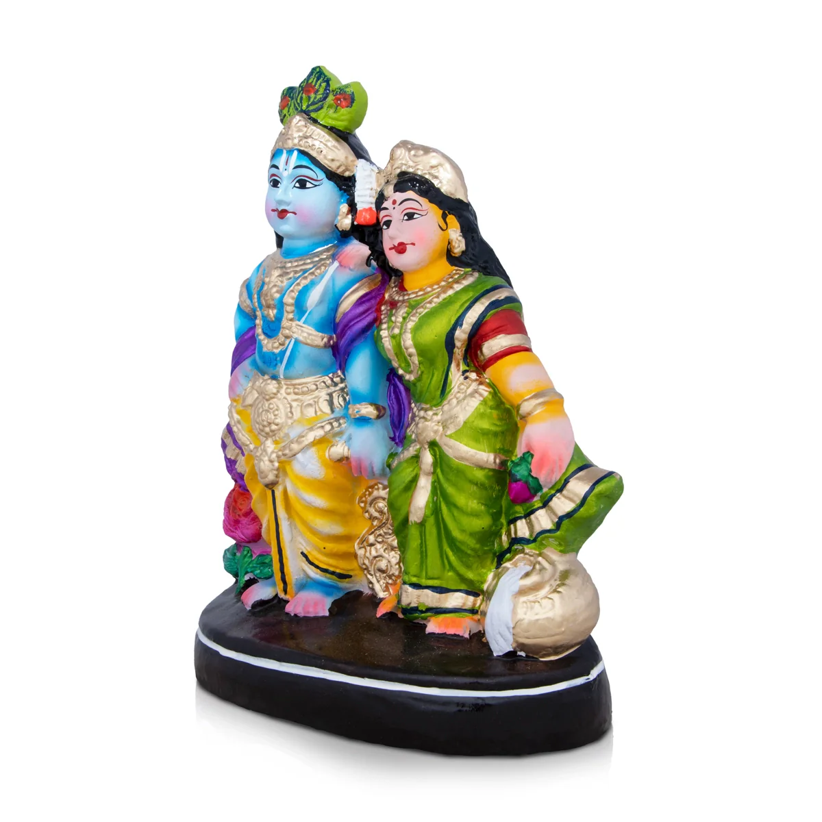 Radha Krishnan Clay Golu Bommai - 13 x 6 Inches | Giri Golu Doll/ Navaratri Golu Bomma/Gombe/Bommai - Image 2