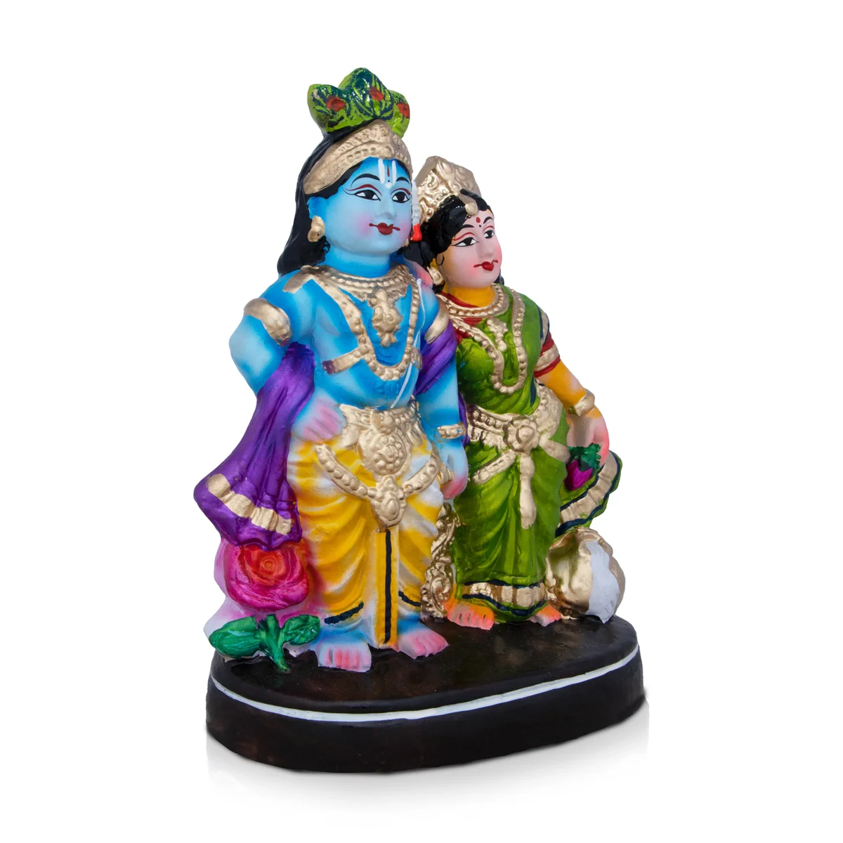 Radha Krishnan Clay Golu Bommai - 13 x 6 Inches | Giri Golu Doll/ Navaratri Golu Bomma/Gombe/Bommai - Image 3
