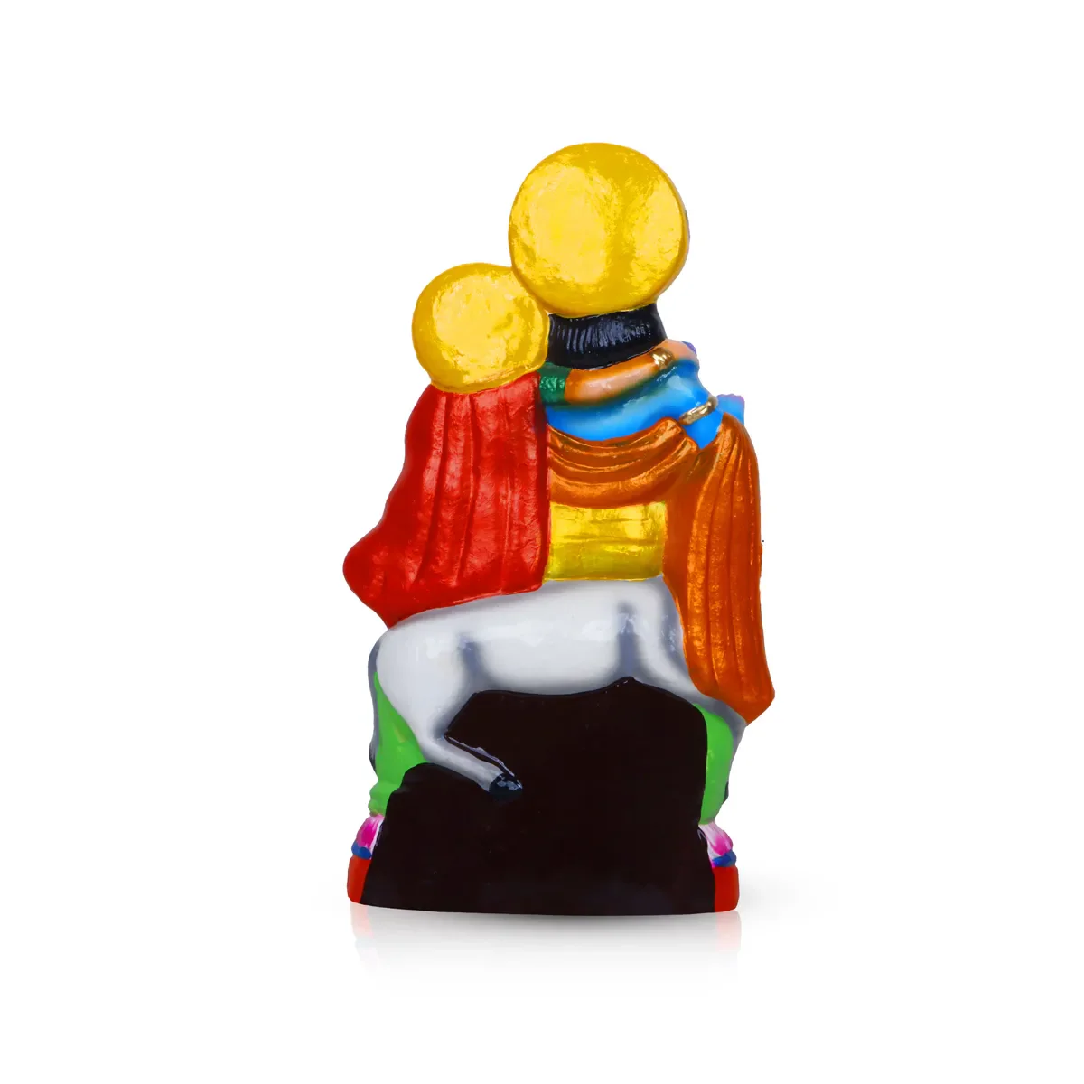 Radha Krishna Murti Clay Golu Bommai - 10 X 6 Inches | Giri Golu Doll/ Navaratri Gombe/ Navratri Decor - Image 4