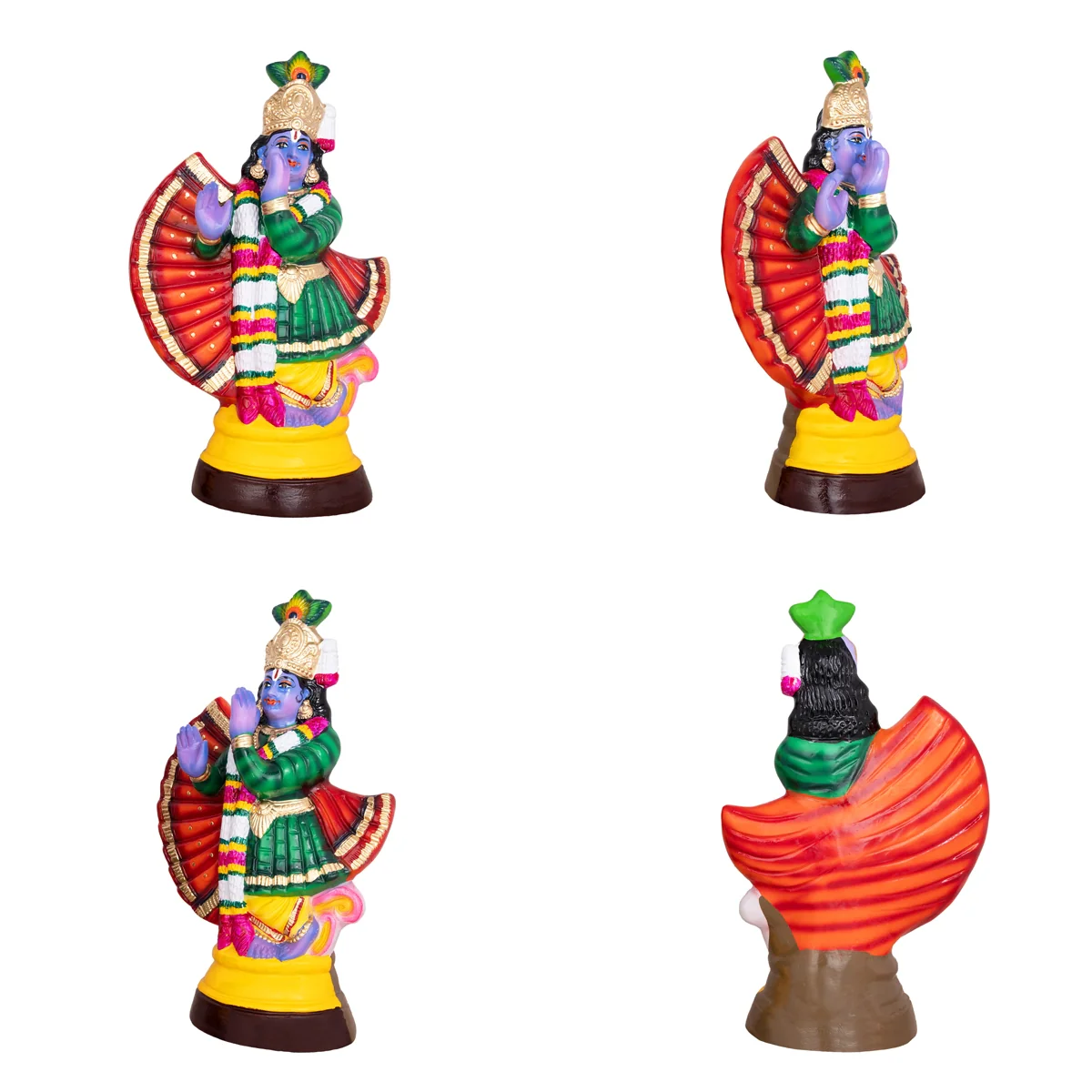 Radha Krishna Murti Paper Mache Golu Bommai Pair- 16 X 6.5 Inches | Giri Golu Doll/Navaratri Gombe/Navratri Décor - Image 2