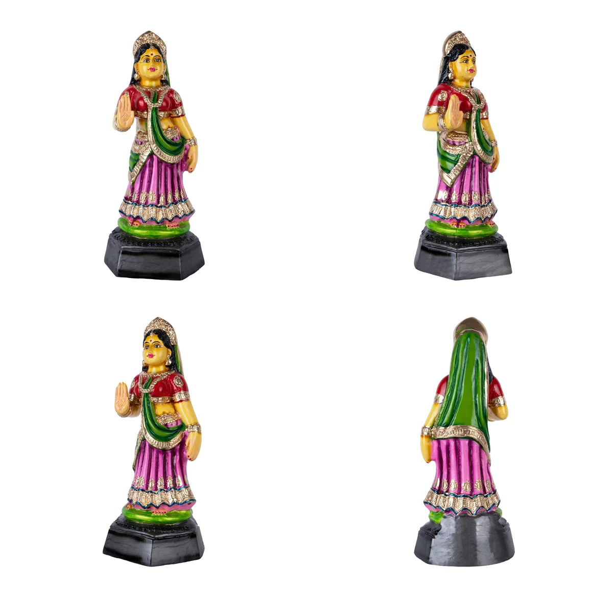 Radha Krishna Murti Paper Mache Golu Bommai Pair - 19 x 6 Inches | Giri Golu Doll/ Navaratri Golu Bommai/ Gombe - Image 2