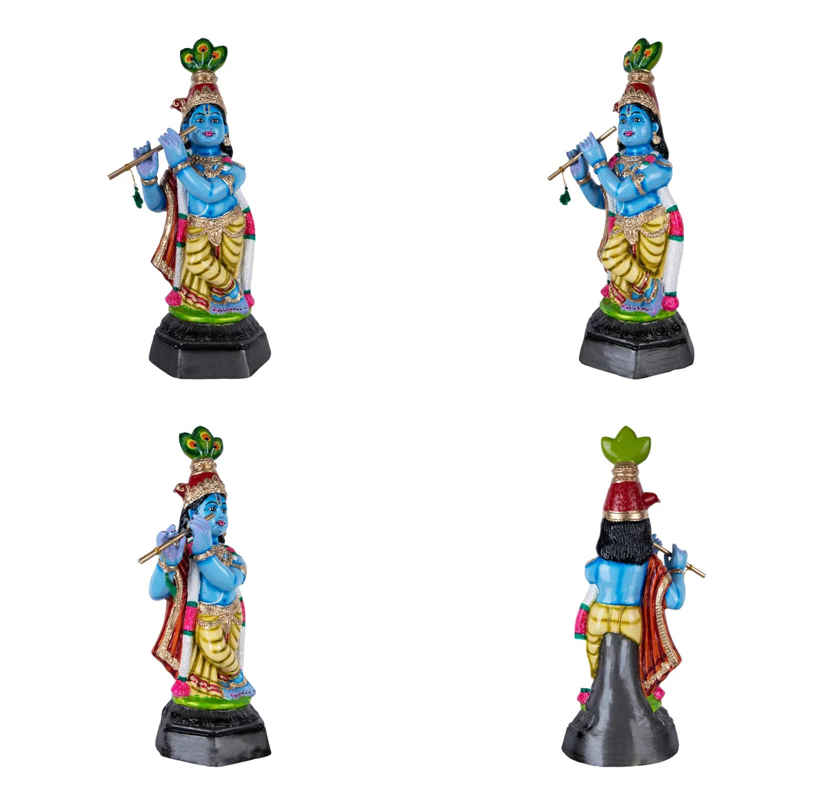 Radha Krishna Murti Paper Mache Golu Bommai Pair - 19 x 6 Inches | Giri Golu Doll/ Navaratri Golu Bommai/ Gombe - Image 3