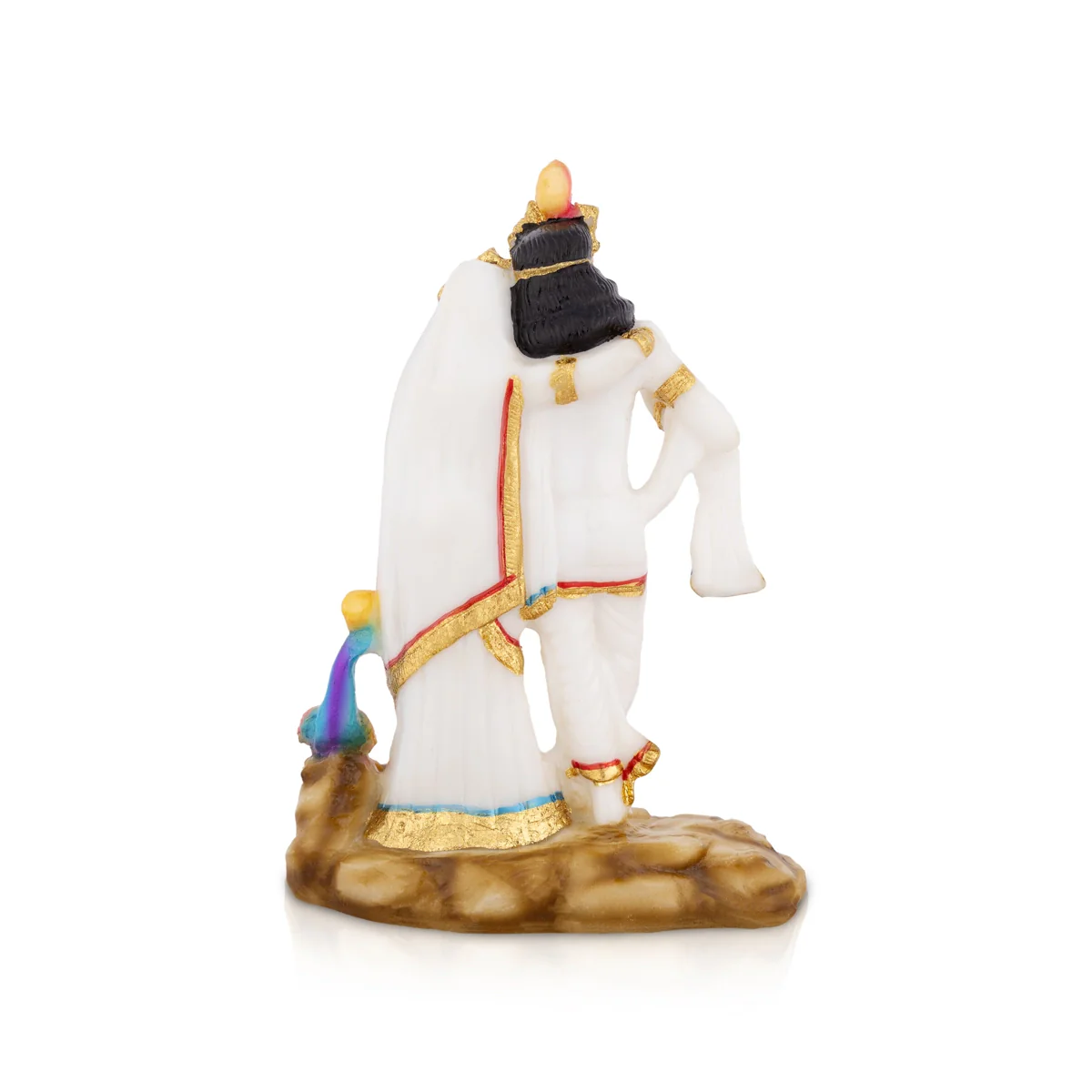 Radha Krishna Murti With Peacock - 8 X 5.5 Inches | Standing Radha Krishna Idol/ Marble Murti For Home Decor - Image 5