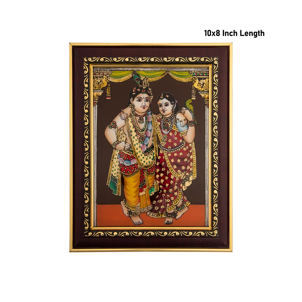 Radha Krishna radha krishna photo frame- 10 x 8 Inches | Tanjore Glass Painting Picture Frame for Home - Image 5