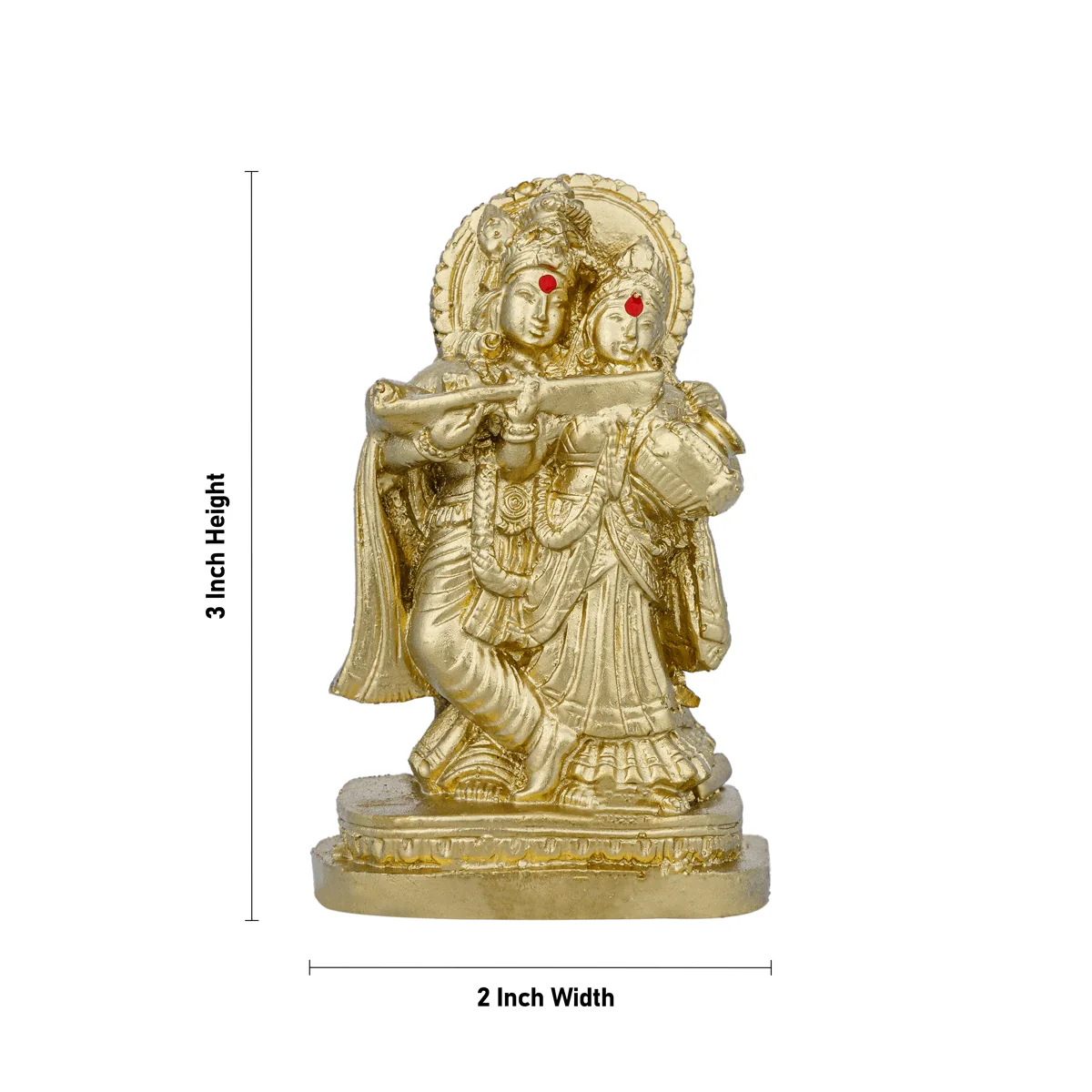 Radha Krishna Murti - 3 x 2 Inches | Resin Statue/ Radha Krishna Idol for Pooja/ 95 Gms Approx - Image 4