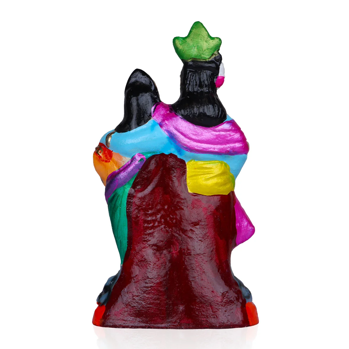 Radha Krishna Standing Clay Golu Bommai - 10 x 5 Inches | Giri Golu Doll/ Navaratri Golu Bomma/Gombe/Bommai - Image 5