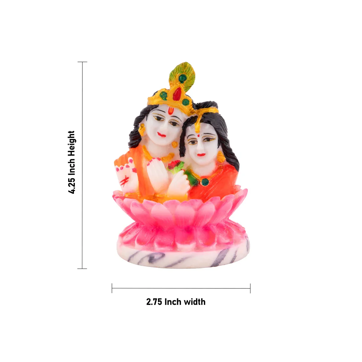 Radha Krishna Statue - 4.25 x 2.75 Inches | Marble Dust Statue/ Radha Krishna Murti/ Radha Krishna Statue for Home - Image 5