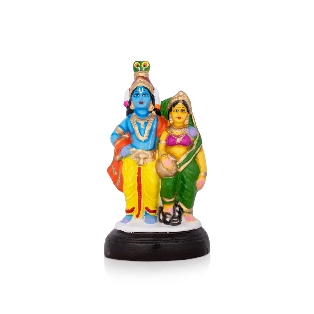 Radha Krishna Clay Golu Bommai - 9x 4 Inches | Giri Golu Doll/ Navaratri Golu Bomma/Gombe/Bommai