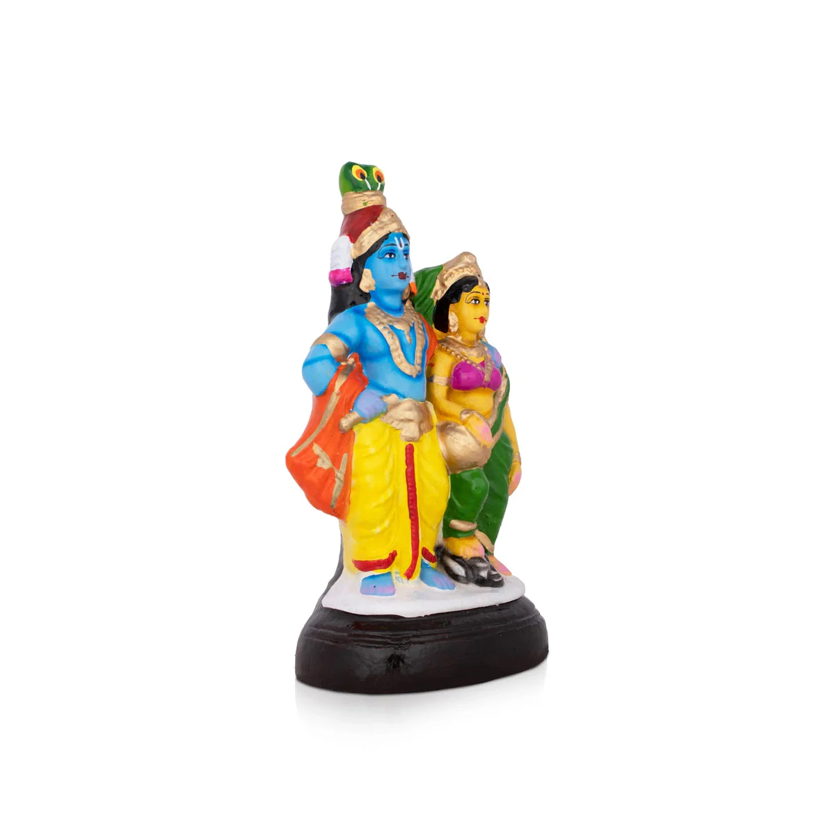 Radha Krishna Clay Golu Bommai - 9x 4 Inches | Giri Golu Doll/ Navaratri Golu Bomma/Gombe/Bommai - Image 2
