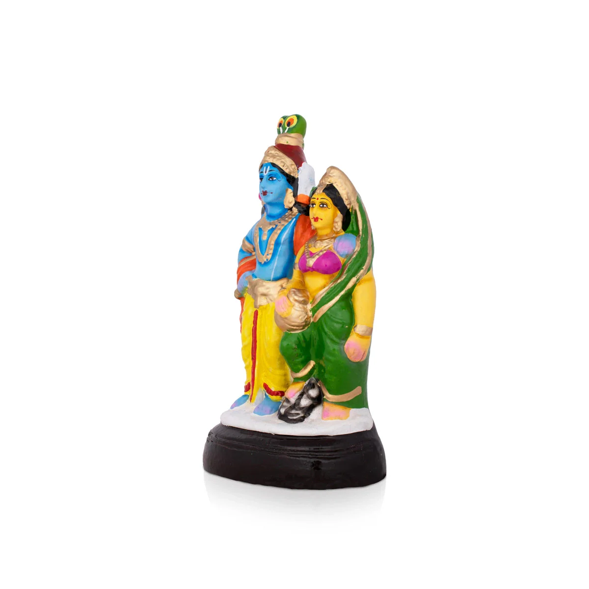 Radha Krishna Clay Golu Bommai - 9x 4 Inches | Giri Golu Doll/ Navaratri Golu Bomma/Gombe/Bommai - Image 3