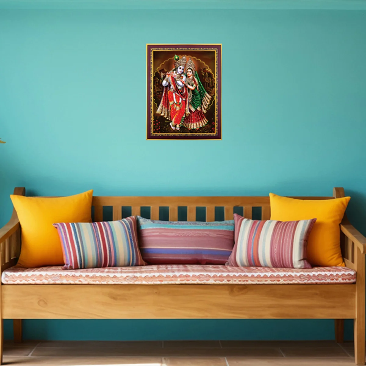 Radha Krishna Murti Photo Frame | Wall Decor/ Picture Frame For Home Temple And Pooja Rooms - Image 3