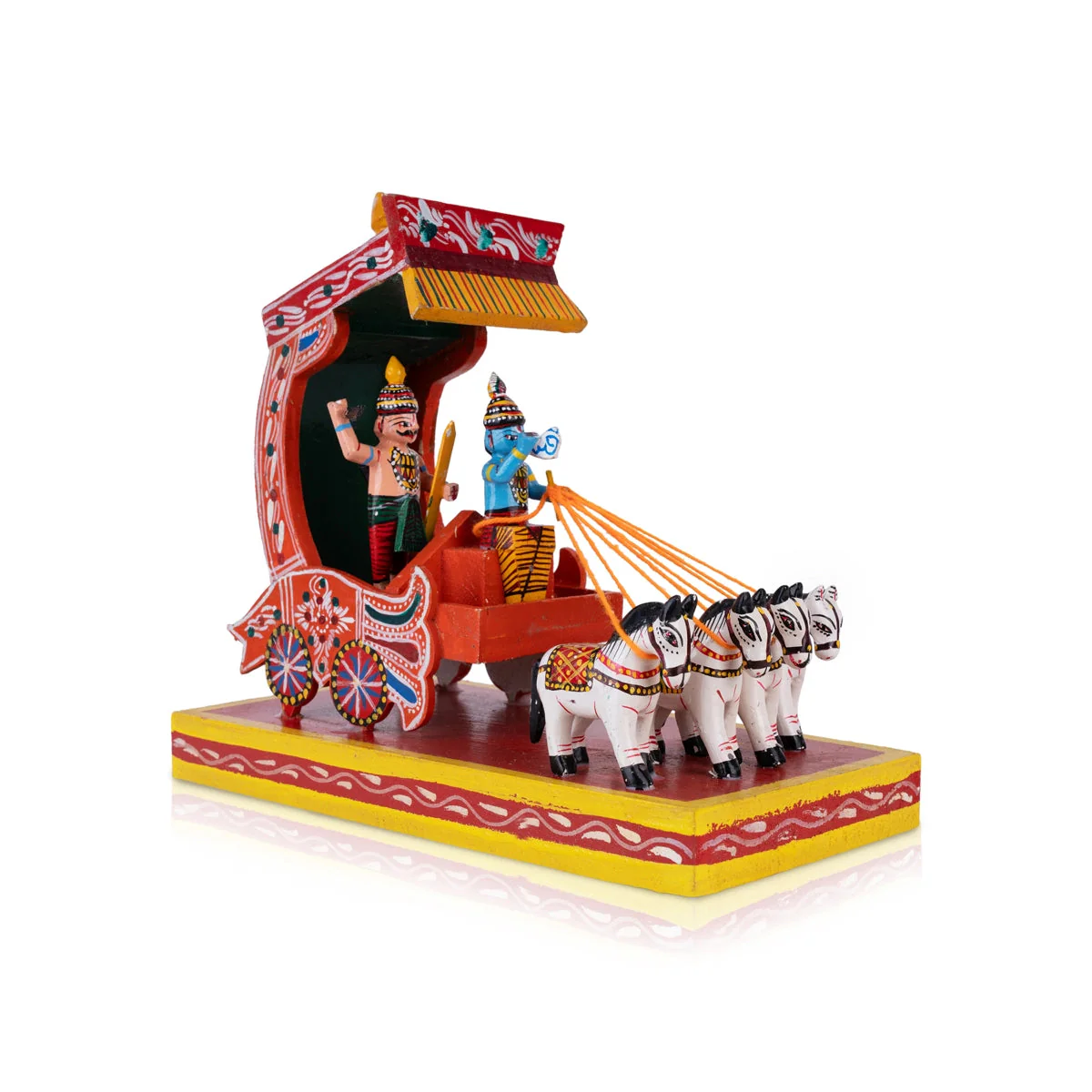 Radham Kondapalli Toy - 10 X 11 Inches | Handmade Showpiece/ Ratham Wooden Statue For Home Decor &Golu Display - Image 2