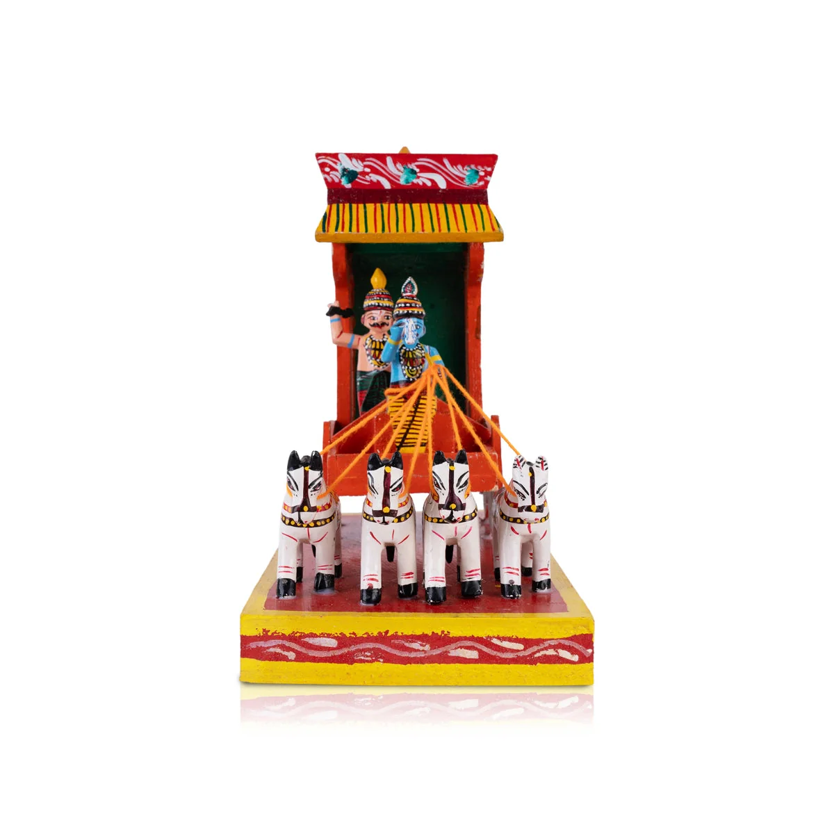 Radham Kondapalli Toy - 10 X 11 Inches | Handmade Showpiece/ Ratham Wooden Statue For Home Decor &Golu Display - Image 4