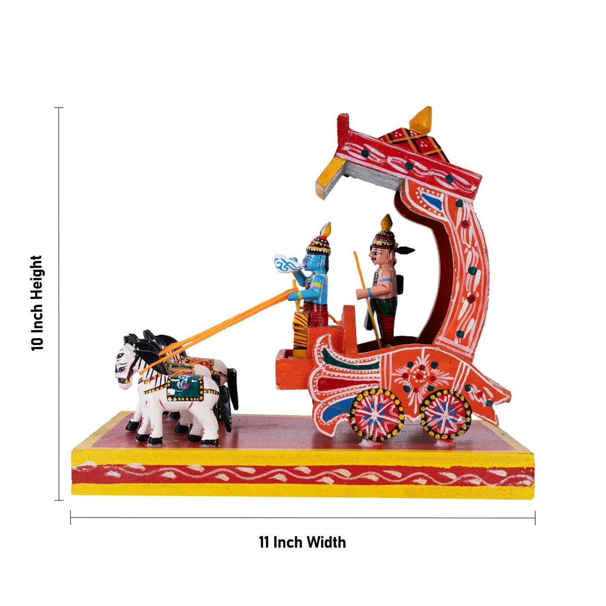 Radham Kondapalli Toy - 10 X 11 Inches | Handmade Showpiece/ Ratham Wooden Statue For Home Decor &Golu Display - Image 5