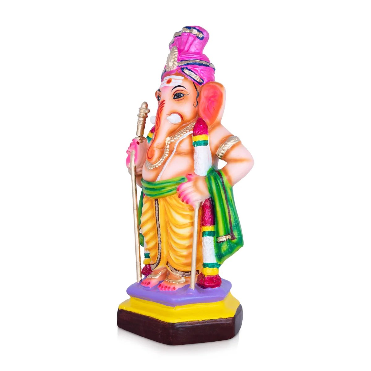 Raja Alangara Ganesh Paper Mache Golu Bommai - 15 x 6 Inches | Giri Golu Doll/ Ganesh Chaturthi Decor/Gombe - Image 3
