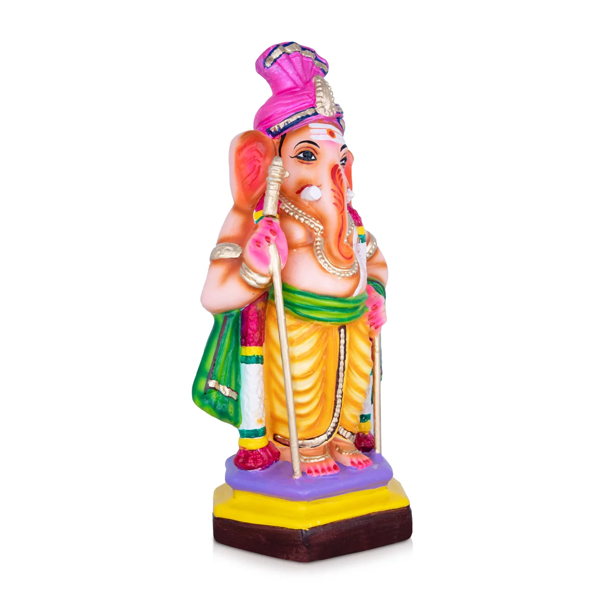 Raja Alangara Ganesh Paper Mache Golu Bommai - 15 x 6 Inches | Giri Golu Doll/ Ganesh Chaturthi Decor/Gombe - Image 5