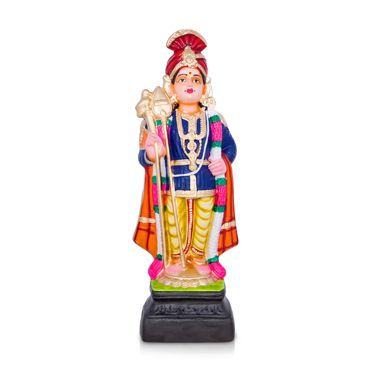 Raja Alankaram Murugan Paper Mache Golu Bommai - 18 x 7 Inches | Giri Golu Doll/ Navaratri Golu Bomma/Gombe/Bommai