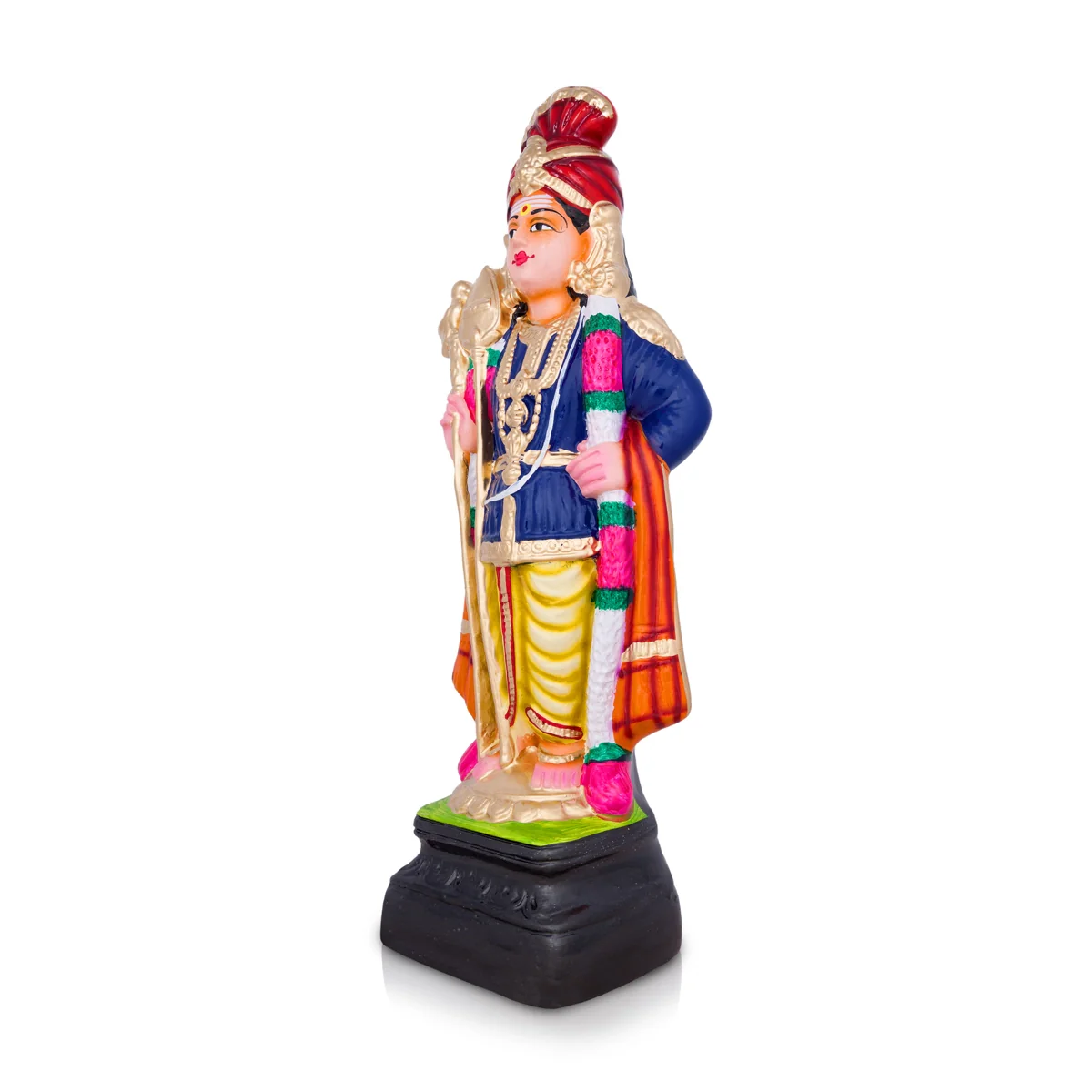 Raja Alankaram Murugan Paper Mache Golu Bommai - 18 x 7 Inches | Giri Golu Doll/ Navaratri Golu Bomma/Gombe/Bommai - Image 3
