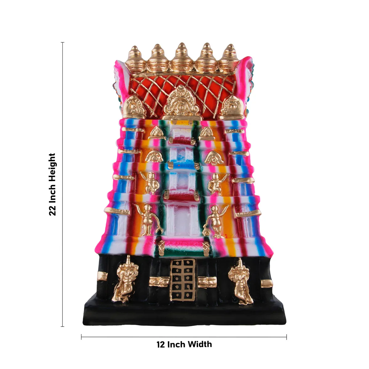 Raja Gopuram Paper Mache Golu Bommai - 22 x 12 Inches | Giri Golu Doll/ Navaratri Golu Bomma/Gombe/Bommai - Image 5