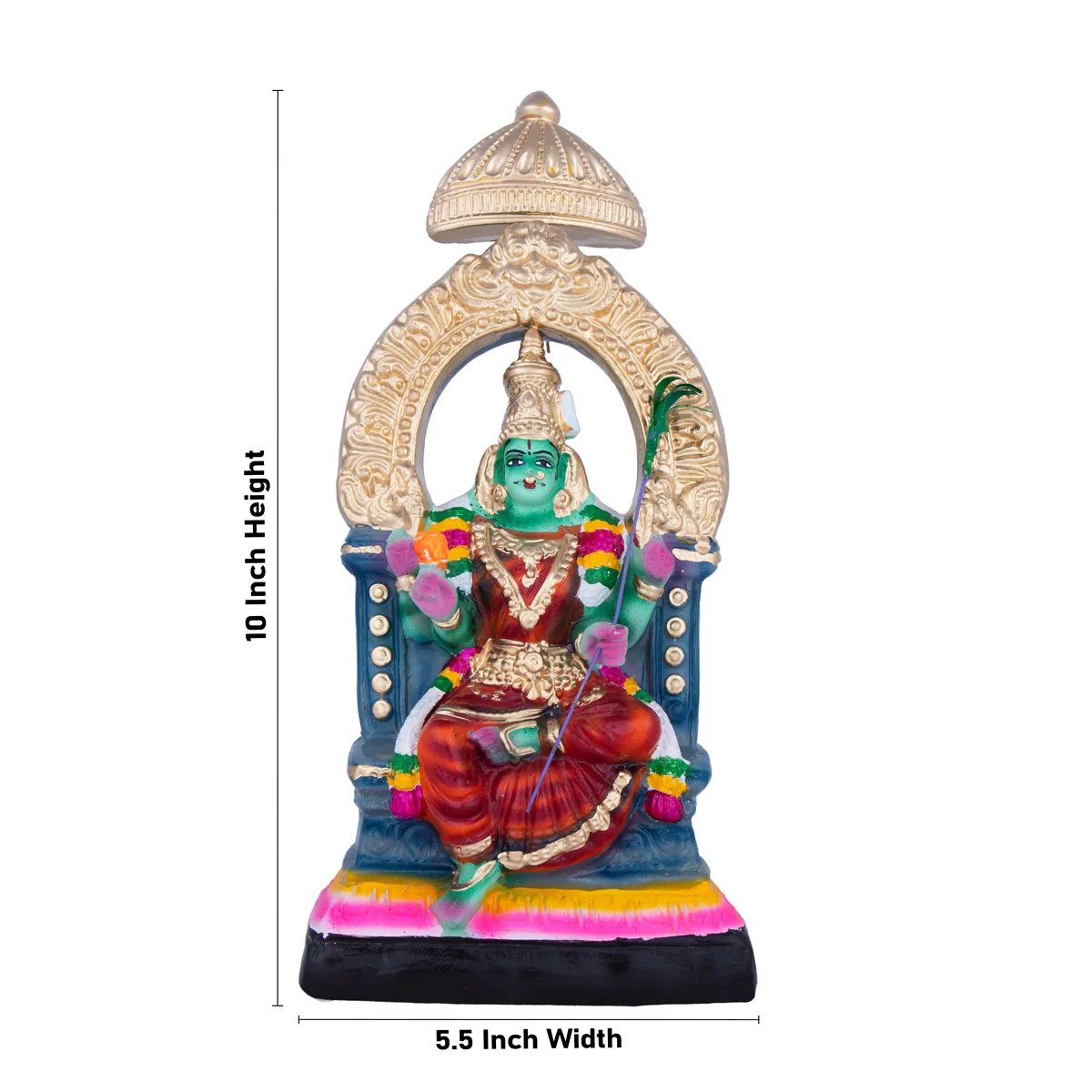 Raja Rajeshwari Paper Mache Golu Bommai - 10 x 5.5 Inches | Giri Golu Doll/ Navaratri Golu Bomma/Gombe/Bommai - Image 2