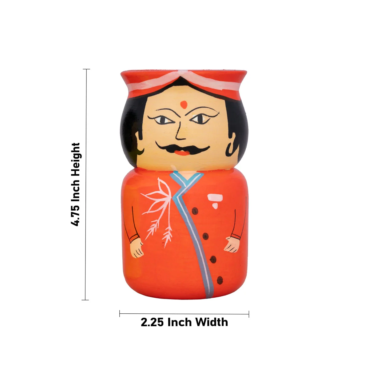 Raja Rani Design Pen Stand Pair- 4.75 X 2.25 Inches | 2 Pcs/ Wooden Pen Holder/ Pen Organizer For Office & Gift - Image 5