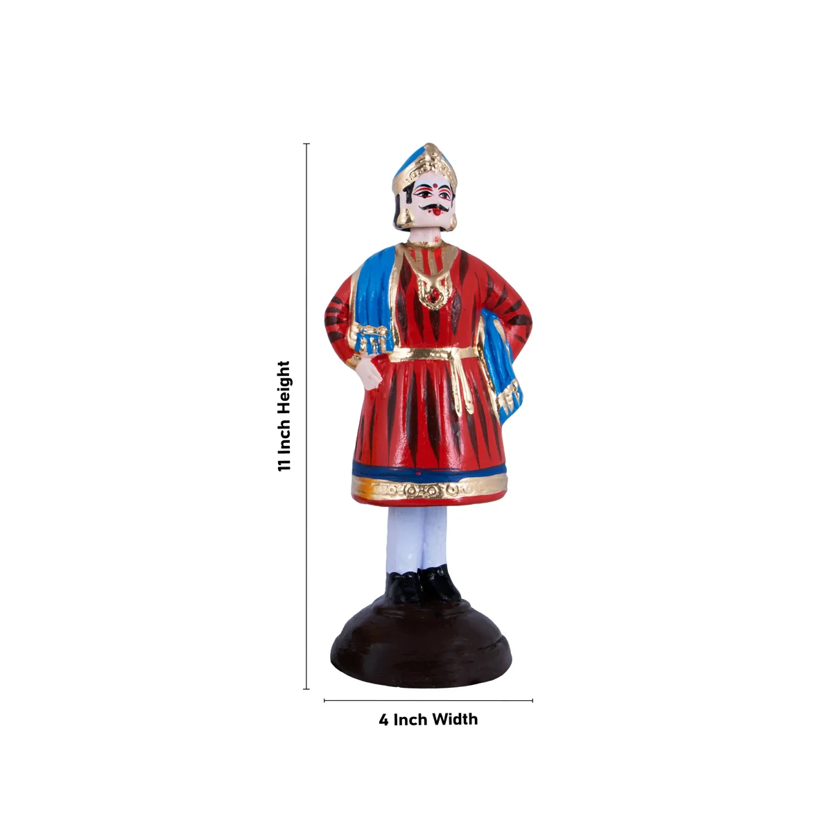 Raja Rani Paper Mache Golu Bommai Pair - 11 x 4 Inches | Giri Golu Doll/ Navaratri Golu Bomma/Gombe/Bommai - Image 5