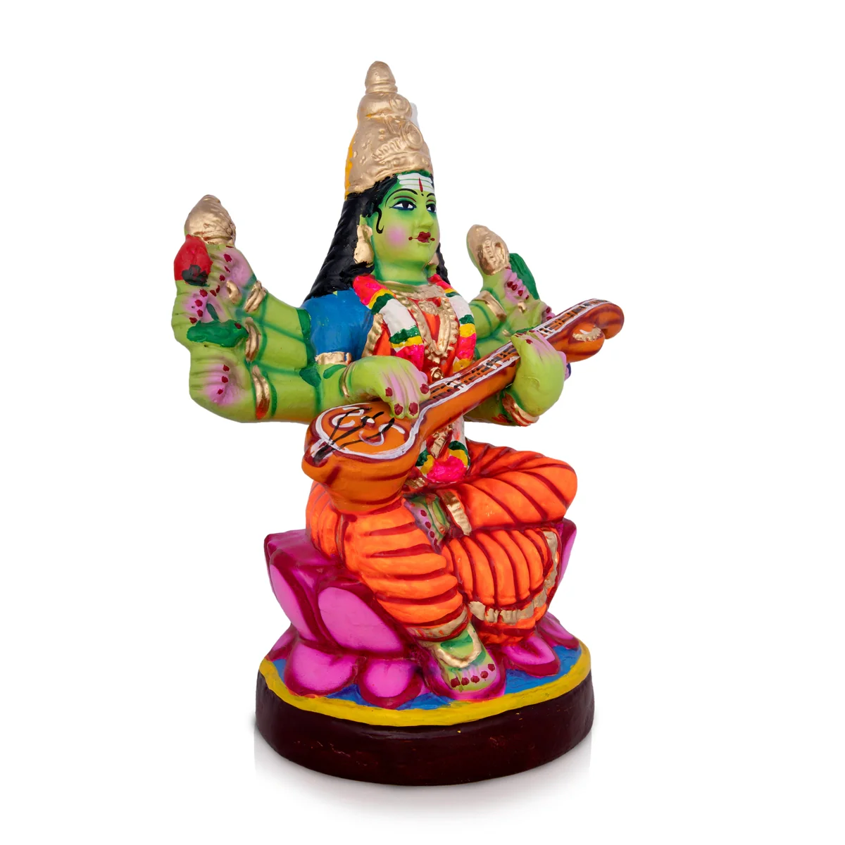 Raja Shyamala Devi Paper Mache Golu Bommai - 14 x 10 Inches | Giri Golu Doll/ Navaratri Golu Bomma/Gombe/Bommai - Image 4