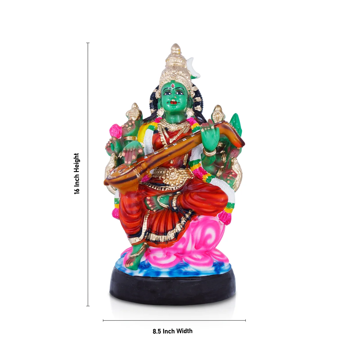 Rajashyamala Devi Paper Mache Golu Bommai - 16 x 8.5 Inches | Giri Golu Doll/ Navaratri Golu Bomma/Gombe/Bommai - Image 3