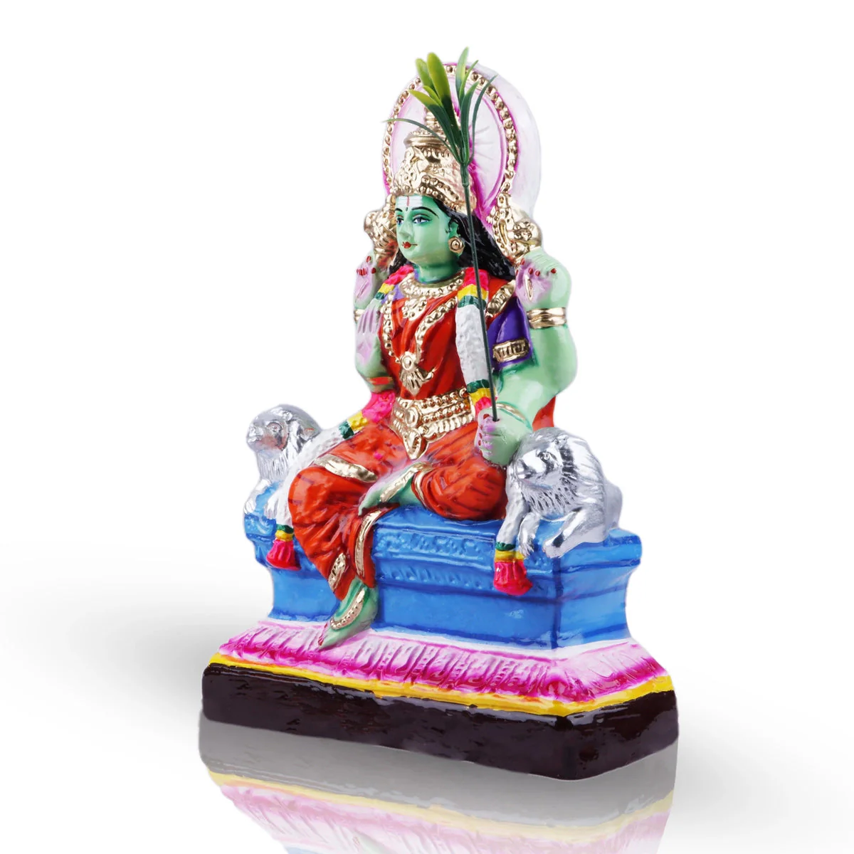 Rajeshwari Devi Paper Mache Golu Bommai - 14 X 10 Inches | Navaratri Gombe/ Giri Golu Doll/ Navratri Decor - Image 2