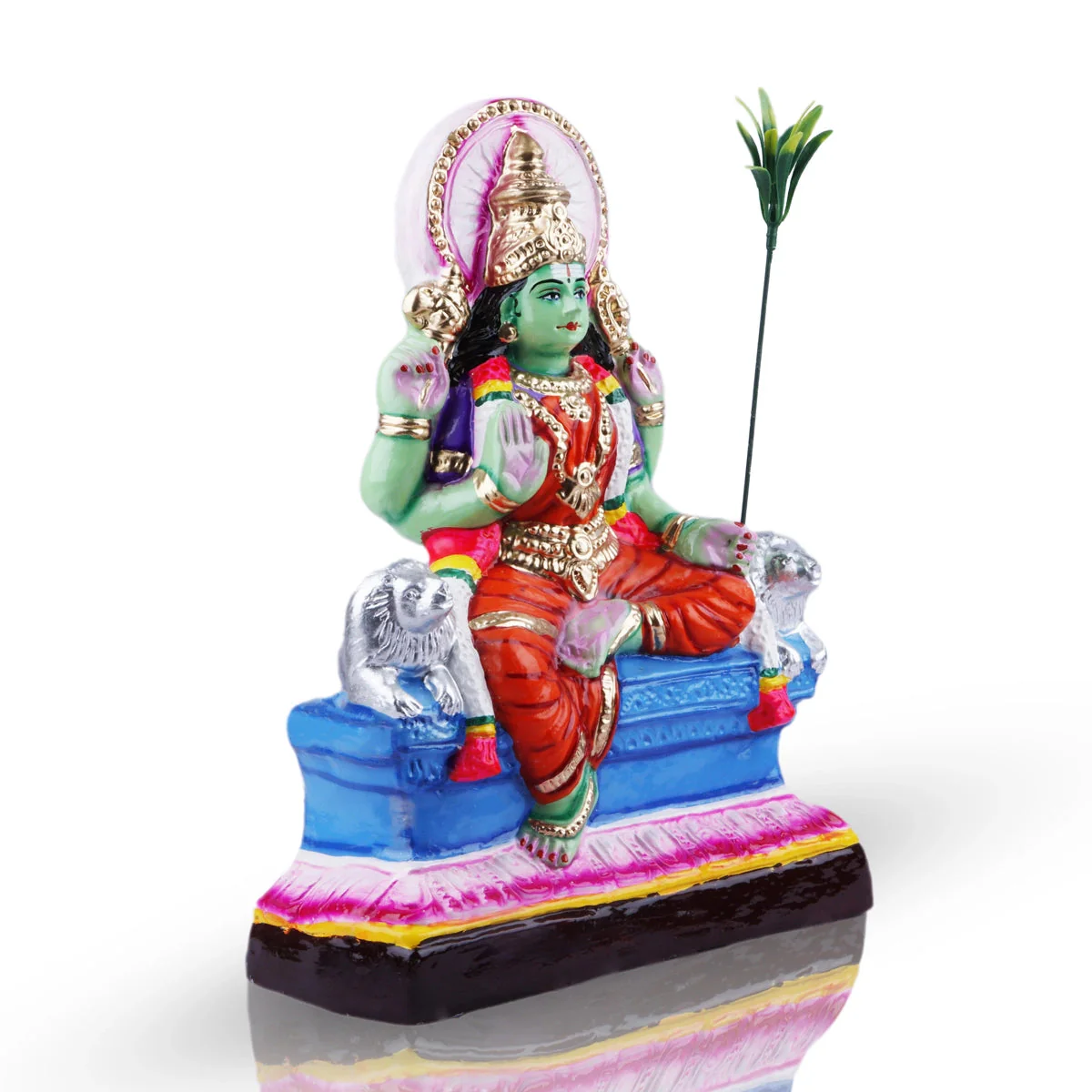 Rajeshwari Devi Paper Mache Golu Bommai - 14 X 10 Inches | Navaratri Gombe/ Giri Golu Doll/ Navratri Decor - Image 3