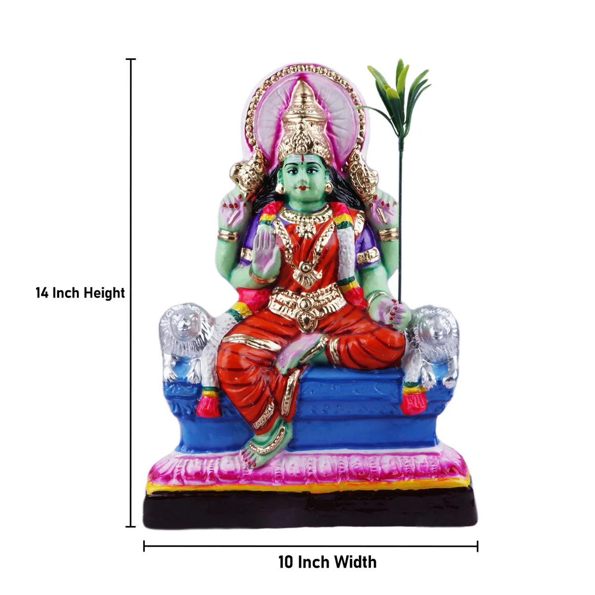Rajeshwari Devi Paper Mache Golu Bommai - 14 X 10 Inches | Navaratri Gombe/ Giri Golu Doll/ Navratri Decor - Image 5
