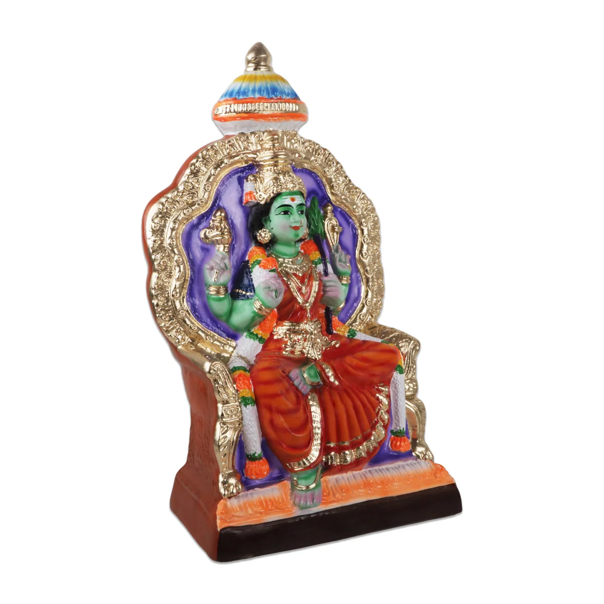 Rajeshwari Devi Paper Mache Golu Bommai - 19 X 11 Inches | Navaratri Golu Gombe/Giri Golu Doll/ Navratri Decor - Image 4