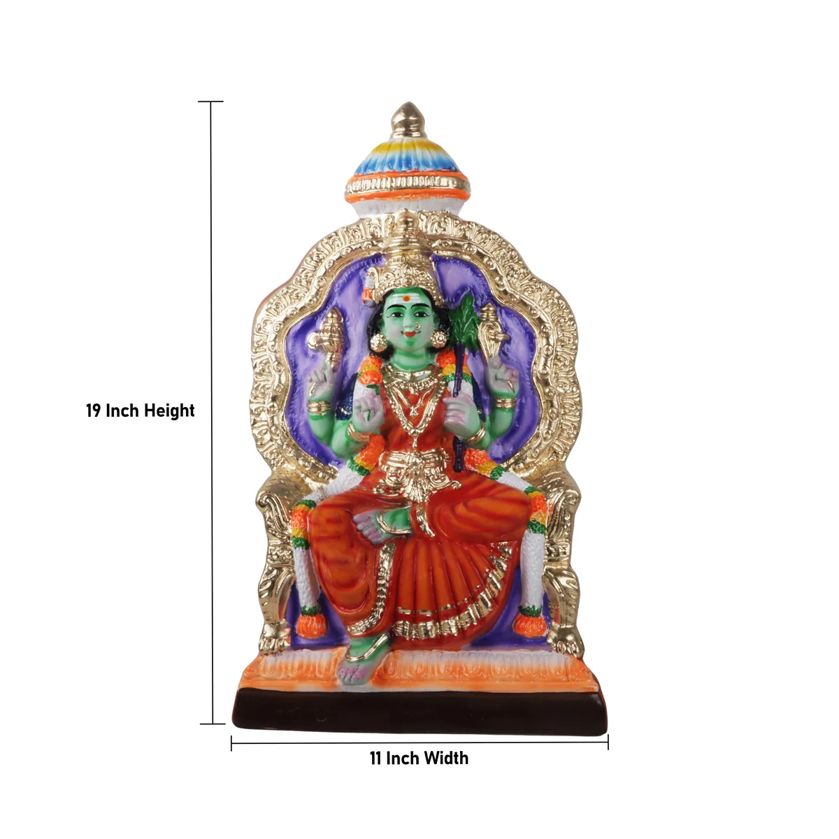 Rajeshwari Devi Paper Mache Golu Bommai - 19 X 11 Inches | Navaratri Golu Gombe/Giri Golu Doll/ Navratri Decor - Image 5