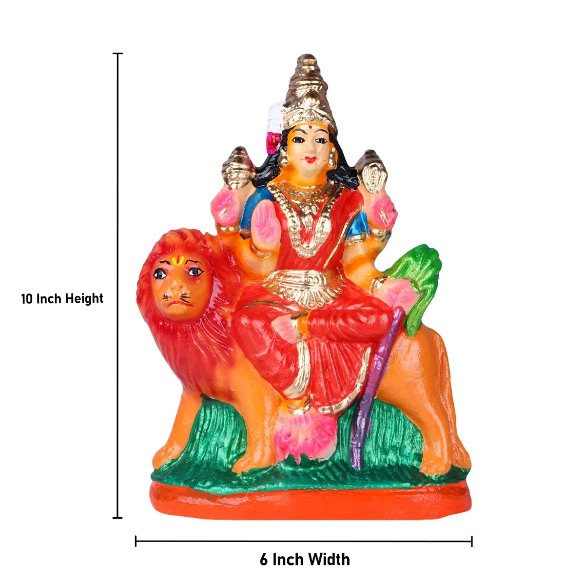 Rajeshwari Clay Golu Bommai - 10 x 6 Inches | Giri Golu Doll/ Navaratri Golu Bomma/Gombe/Bommai - Image 5