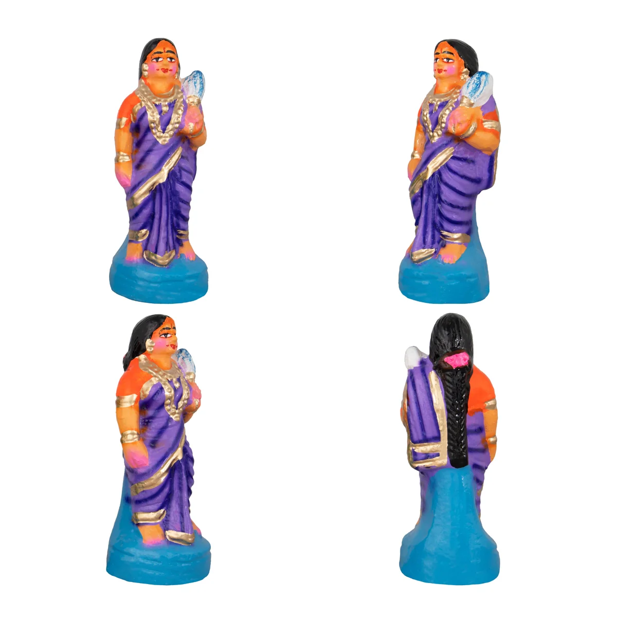 Rajeshwari Clay Golu Bommai - 11 x 6.5 Inches | Giri Golu Doll/ Navaratri Golu Bomma/Gombe/Bommai - Image 6