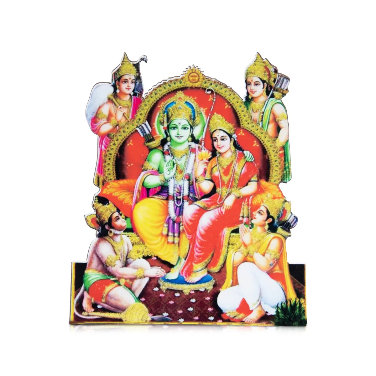 Ram Darbar Cut Out - 6 x 5 Inches | Picture Frame/ Ram Darbar Murti Photo Frame for Home