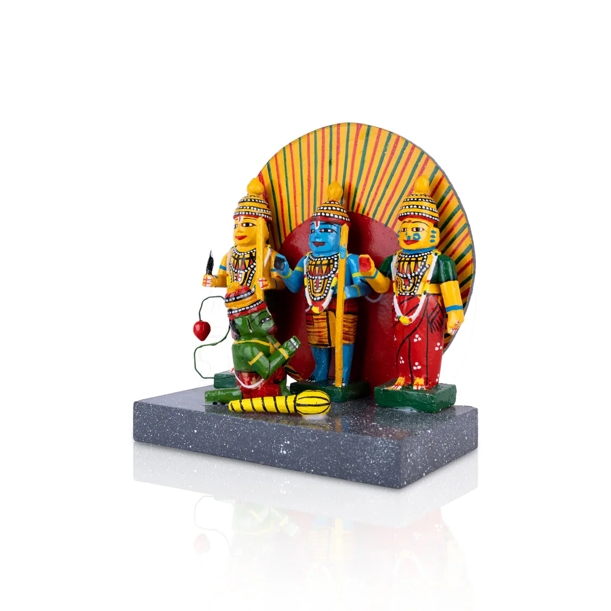 Ram Darbar Kondapalli Toy - 7.75 X 7 Inches | Rama Handmade Showpiece/ Wooden Statue For Home Decor & Gifting - Image 3