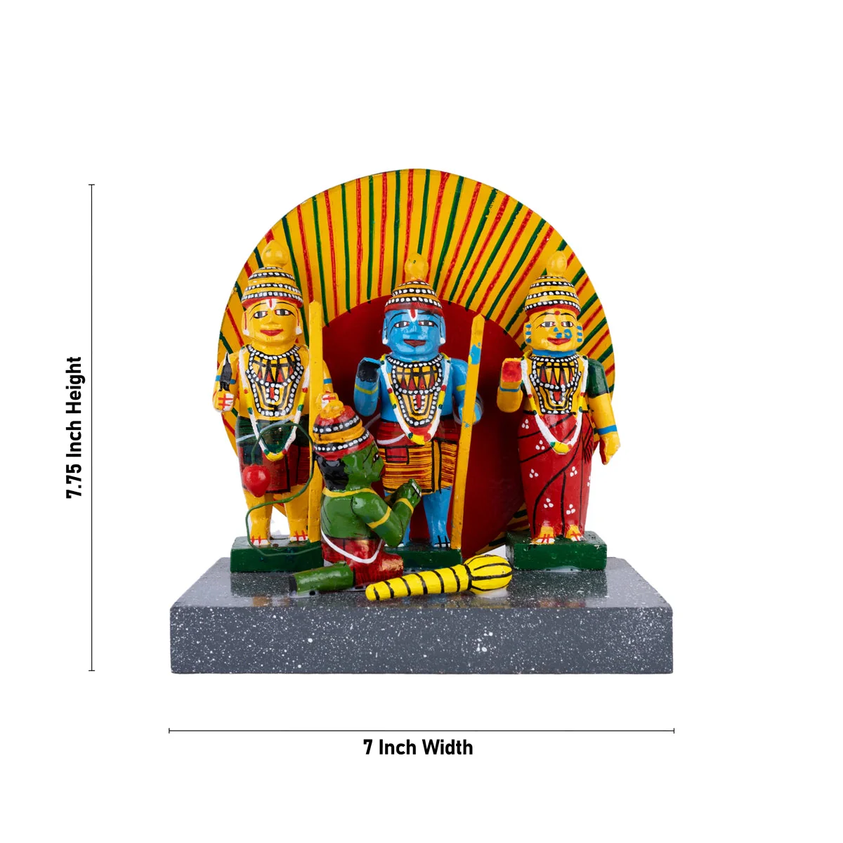 Ram Darbar Kondapalli Toy - 7.75 X 7 Inches | Rama Handmade Showpiece/ Wooden Statue For Home Decor & Gifting - Image 4