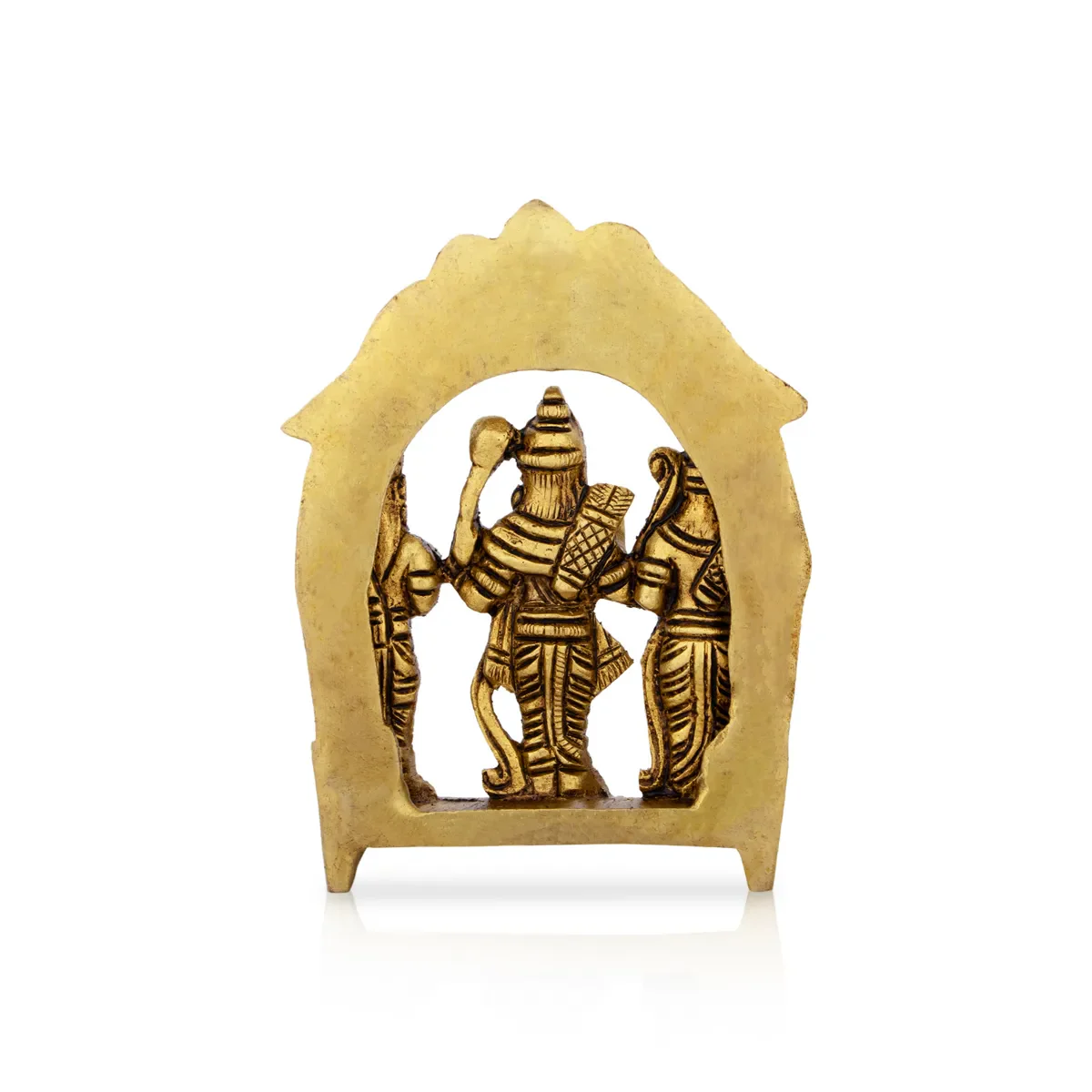Ram Darbar Murti With Arch - 3.75 x 2.5 Inches | Ram Darbar Idol/ Antique Brass Idol for Pooja - Image 4