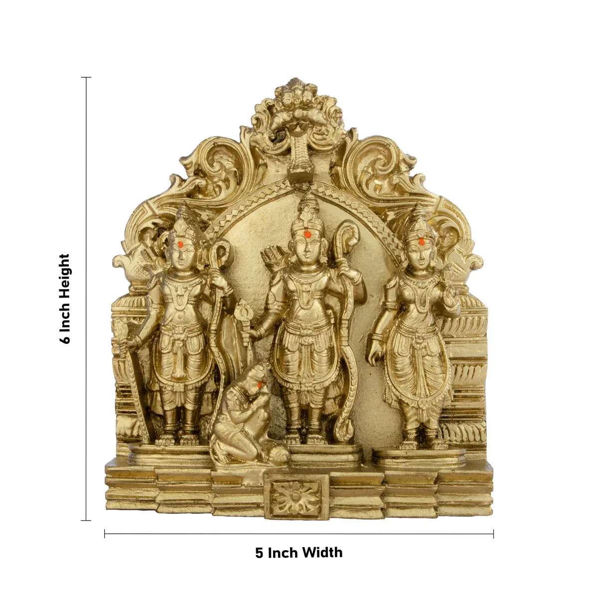 Ram Darbar Murti - 6 x 5 Inches | Resin Statue/ Ram Darbar Statue for Pooja - Image 6