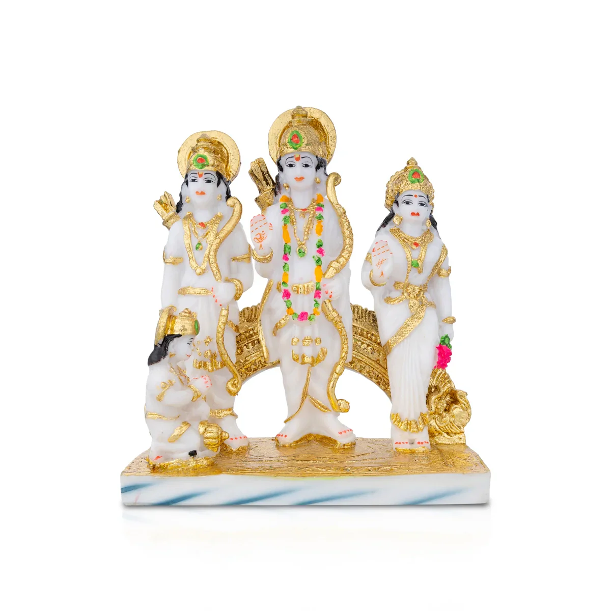 Ram Darbar Murti - 8 x 7 Inches | Resin Statue/ Ram Darbar Idol for Pooja - Image 2