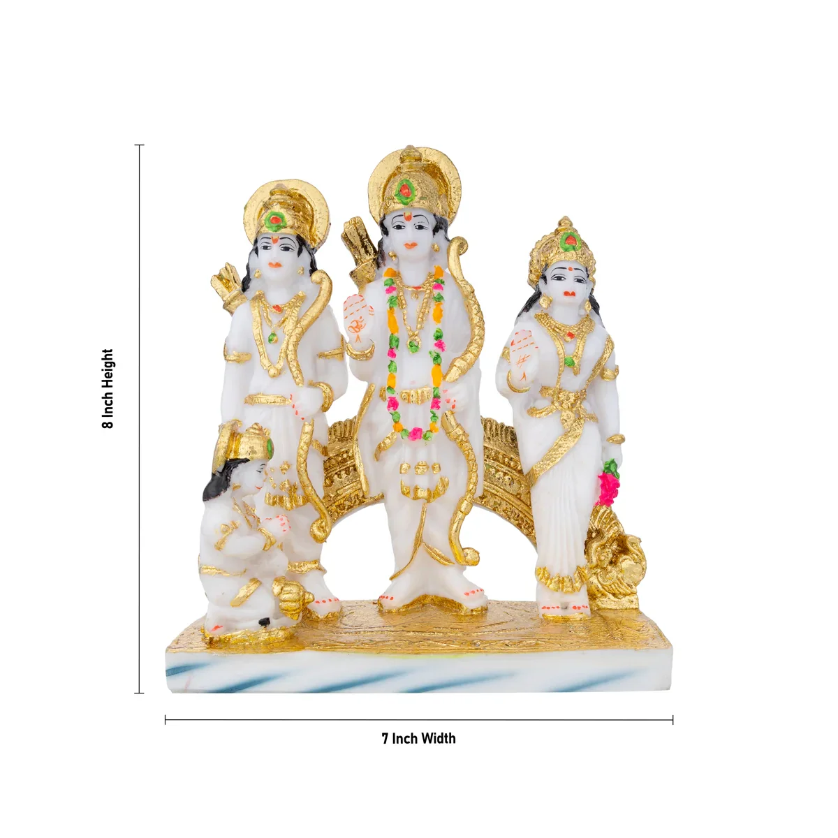 Ram Darbar Murti - 8 x 7 Inches | Resin Statue/ Ram Darbar Idol for Pooja - Image 6