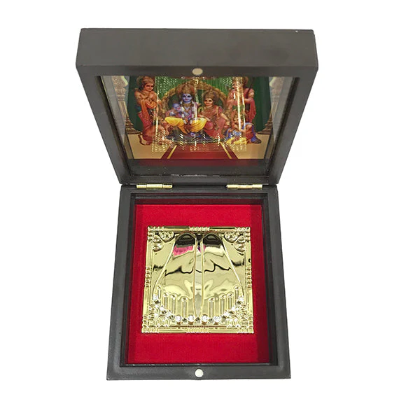 Ram Darbar Murti Design Pooja Box - 1.5 X 4.5 X 4 Inches | Puja Box/ Charan Paduka Box For Pooja And Gifting - Image 2